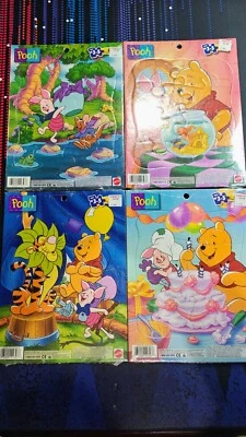 4 Vintage 1998 Boarded Mattel Winnie The Pooh Puzzle 9.5" x 11.5" New Piglet  - Image 1 of 4