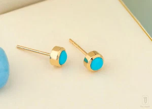 Türkis Ohrstecker Handarbeit - Geschenk zum Muttertag Schmuck 🎁 - Bild 1 von 10