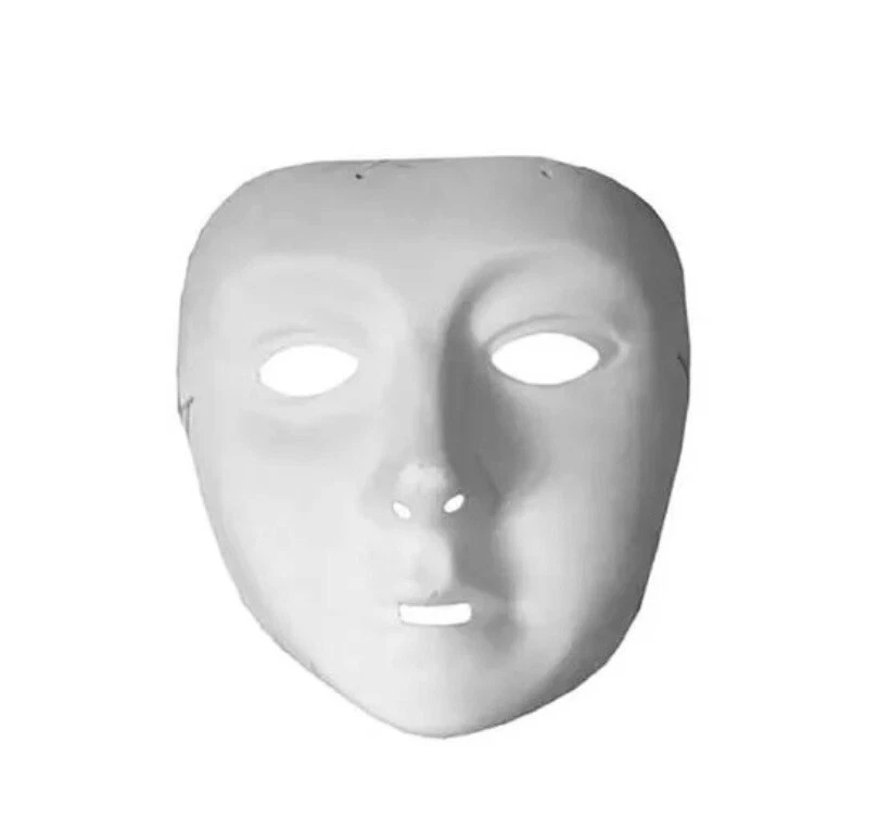 CARNEVALE HALLOWEEN MASCHERA BIANCA NO FACE WHITE MASK IN PLASTICA 61059 - Immagine 1 di 1
