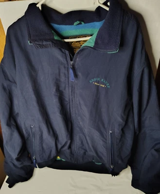 VTG Eddie Bauer light jacket multi color fleece lining mens size XL Made in USA - Image 1 of 4