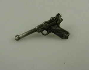 cap German Automatic gun hat or tie pin antique silvertone - Picture 1 of 7