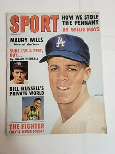 Vintage 60s Sport Magazine L.A. Dodgers Maury Wills Bill Russell Boston Celtics - Picture 1 of 4
