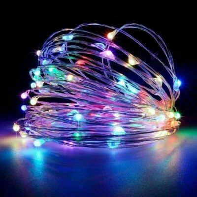 LED Fairy Lights Battery String Copper Silver Micro Wire For Party Decoration   - Image 1 of 4