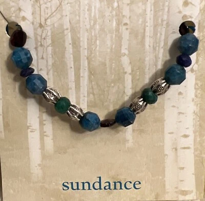 Nuevo con etiquetas Catálogo Sundance Turquesa Apatita Plata Granate “Make It Be Brazalete” $188 Foto 1 de 4