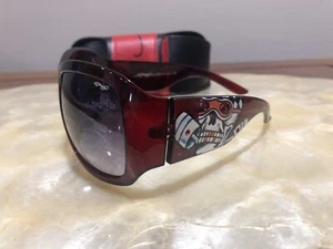Gafas de sol Ed Hardy rojas vintage para tatuajes + estuche EHS014 62 20 124 - Imagen 1 de 9