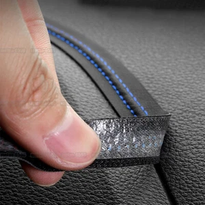 Blue Car Moulding Trim Dashboard Pu Leather Decorative Line Strip Accessories - Picture 1 of 10