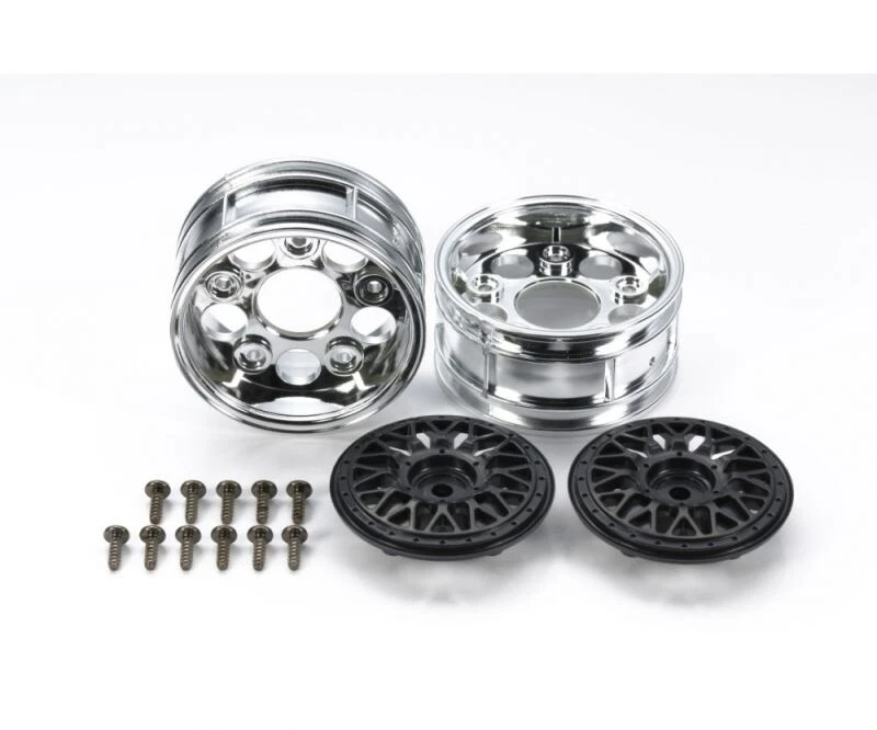 Tamiya Y-Speichenfelgen 1/10 chrom/schwarz 26mm (2) 2tlg. - 300054794 - Bild 1 von 1