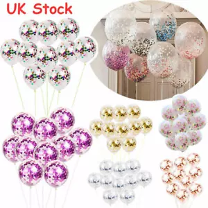 12" Zoll Konfetti Luftballons Glitzerballon Hochzeit, Babyparty, Geburtstag UK - Bild 1 von 8
