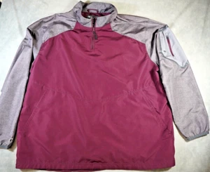 Holloway Windbreaker Jacket Mens XXL Maroon Gray Long Sleeve 1/4 Zip Pullover - Picture 1 of 9