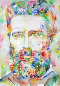 HERMAN MELVILLE Aquarell Portrait - POSTER - verschiedene Größen! gemälde moby dick - Bild 1 von 7