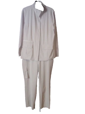 Chico's Zenergy 1/S/M Chaqueta Bronceada y Pantalones de Carga Bolsillos de Traje Foto 1 de 4