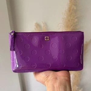 Kate Spade Purple Patent Leather Camellia Street Small Cosmetic Case Makeup Bag - Imagen 1 de 8