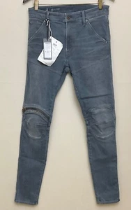 Pantalones de mezclilla G Star Raw para hombre 31x32 5620 3D cremallera rodilla ajustados elásticos envejecidos oscuros nuevos con etiquetas - Imagen 1 de 17