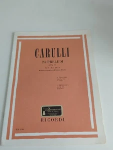 Carulli 24 Preludi Per Chitarra Classica Libro Rarissimo, Edizione 1973 - Foto 1 di 14