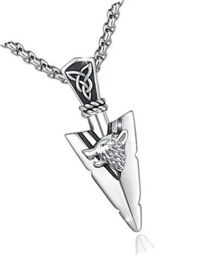 Arrowhead Necklace 925 Sterling Silver Blue Opal/Abalone Shell/Turquoise/Black - Image 1 of 4