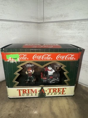 Coca-Cola Trim A Tree Collection 1996 Christmas Ornament~bear On Train - Image 1 of 2