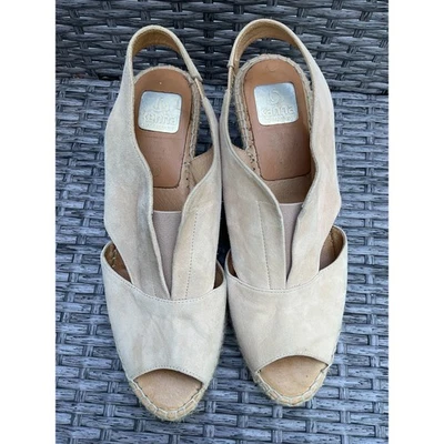 Sandalias de cuero alpargata con cuña punta abierta Kanna rosa rubor talla 41 EE. UU. 10,5 Foto 1 de 4