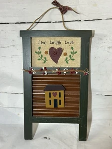 Vintage Decorative Wash Board Sign Cottagecore Heart Home - Picture 1 of 8