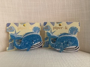 1 - Piper K Sparkling Blue Whale Jaw Clip - Fun Nautical Hair Accessory NWT - Picture 1 of 4
