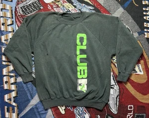 Felpa Vintage Club MTV 1989 Nera Raglan Girocollo Danza Media/Grande 22x26 - Foto 1 di 16