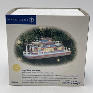 Casa flotante Department 56 Snow Village Jingle Belle adorno iluminado 56.98648 raro - Imagen 1 de 9
