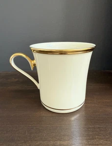 Lenox Eternal Coffee or Tea Cup Mug Bone China Cream Gold Trim - Picture 1 of 6
