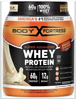 Body Fortress Super Advanced Whey Protein Surtido Sabor Nombres, Tamaños  Foto 1 de 4
