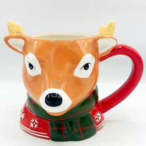 Threshold Male Reindeer with Plaid Scarf Christmas Mug - Picture 1 of 7
