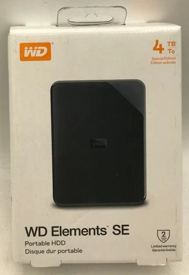 WD Elements SE Portable 4TB Hard Drive - Brand New - External Hard Disk Backup - image 1 of 3