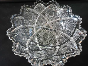 Antique (1876-1917) Large American Brilliant Cut Glass Bowl - Picture 1 of 6