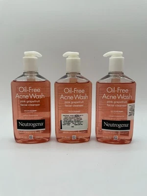 3x EXPIRED Neutrogena Oil-Free Acne Wash Facial Cleanser Pink Grapefruit 9.1 OZ - Image 1 of 4