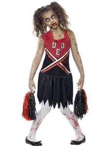 Smiffys Zombie Cheerleader Costume, Red & Black (Size T) - Foto 1 di 2
