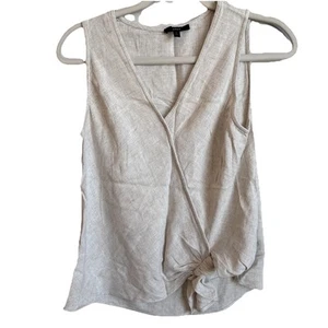 Drew Anthropologie Tank Top Shirt Womens Small Oatmeal Linen Sleeveless - Picture 1 of 12