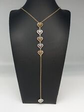 Lucky Brand distresed Gold /Silver Tone Heart Design Y-Drop Necklace