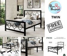 Marco De Cama Twin Full Size Metal Base Plataforma Estructura Para Adultos Niños