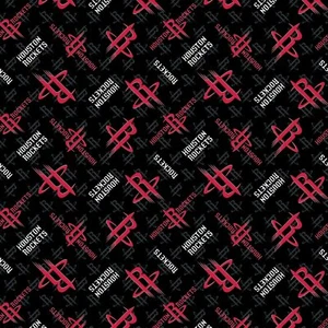 NBA Houston Rockets Ditsy City Print Cotton Fabric by the Yard - Picture 1 of 1