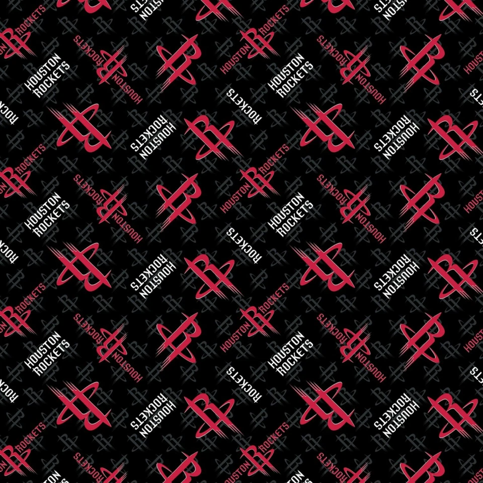 NBA Houston Rockets Ditsy City Print Cotton Fabric by the Yard - Image 1 of 1