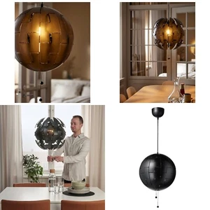 Award-Winning: IKEA Star Wars Death Star Pendant Ceiling Lamp - Black PS 2014 - Picture 1 of 9