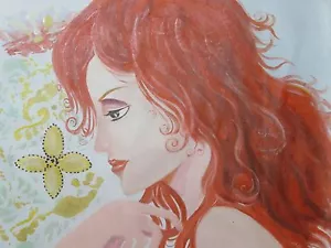 abstract woman portrait face large oil painting original colourful red blue art - Picture 1 of 1