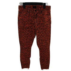 Pantalones de mezclilla ajustados de cintura alta con estampado de leopardo de madre talla 29 - Imagen 1 de 12