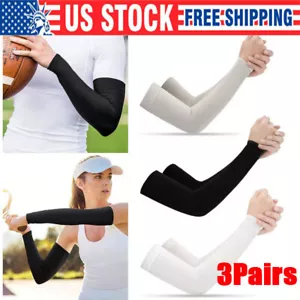 3 pares de fundas de brazo de enfriamiento para protección solar UV deportes al aire libre para hombres mujeres - Imagen 1 de 16