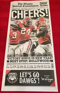 Anillos de Victoria UGA Bulldogs Peach Bowl en el Año Nuevo AJC ~ ¡Saludos! - Imagen 1 de 2