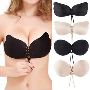 SILICONE STRAPLESS BRA Backless Push Up Adhesive With Drawstrings Invisible Bras