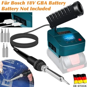 Für Bosch 18V GBA Akku Lötkolben LCD Lötstation Soldering Iron mit USB & Type-C - Bild 1 von 9