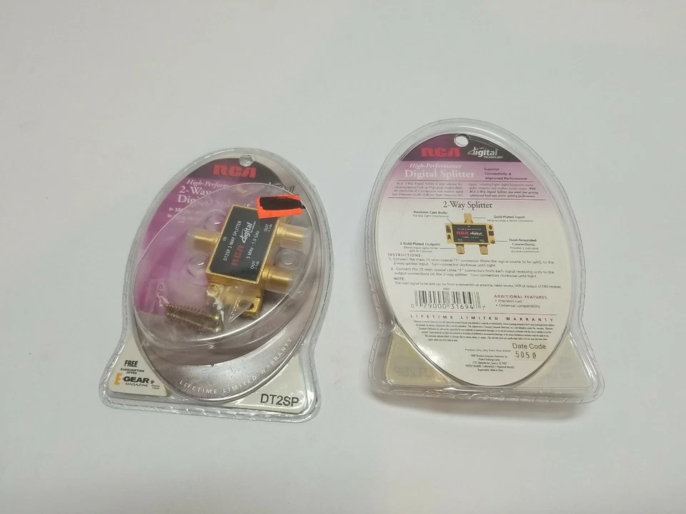 NEW RCA HIGH PERFORMANCE GOLD PLATED 2 WAY DIGITAL SPLITTER-DT2SP - Image 1 of 1