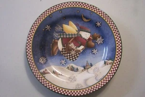Debbie Mumm Snowman plate 8" Snow Angel - Picture 1 of 1