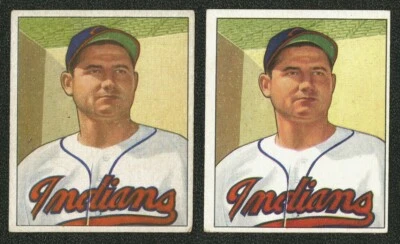 1950 BOWMAN #148 EARLY WYNN 2 VARIATIONS REGULAR LOGO ON TEXT & LOGO ACROSS TEXT - Image 1 of 2