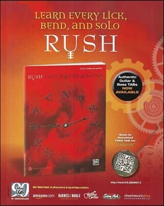 Rush (banda) 2013 Clockwork Angels tablaturas de guitarra libro anuncio 8 x 11 impresión de anuncio - Imagen 1 de 3