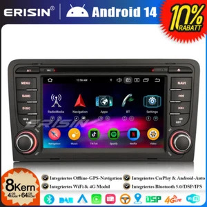 8-Kern 64GB Android 14 CarPlay DVD Autoradio GPS Navi für AUDI A3 S3 RS3 RNSE-PU - Bild 1 von 24