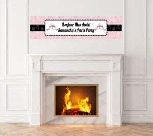 Paris Bebe - Baby Shower Printed Banner - Indoor Outdoor Paris Bebe Banner - Picture 1 of 1
